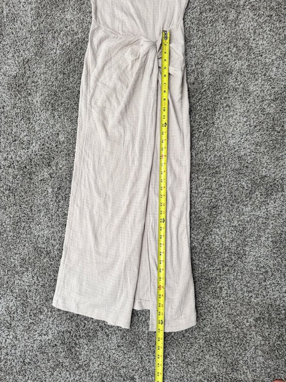 Free People Stone Cold Midi Dress Womens S Beige Textured Tie Front NWT - Picture 9 of 11